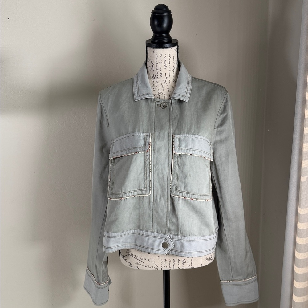 Anthropologie Light Gray Jean Jacket